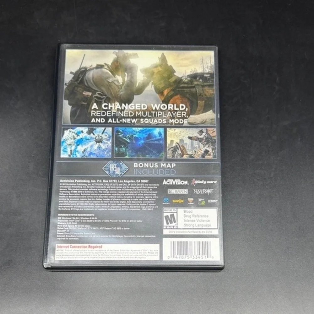 Call of Duty Ghosts‎ PC DVD ROM Game Activision Infinity Ward Bonus Map Included